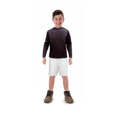 Imagem de Camisa Longa Infantil Moda Praia Uv 50 Térmica Verão Preto - Everest M