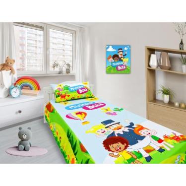 Imagem de Jogo De Lençol Cobre Leito E Fronha Mundo Bita 1 ls-mb1 - Fantasia Brá