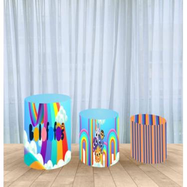 Imagem de Capa Para Trio De Mesas Cilindro Bolofofos  Kit 3 Capas - Fantasia Brá