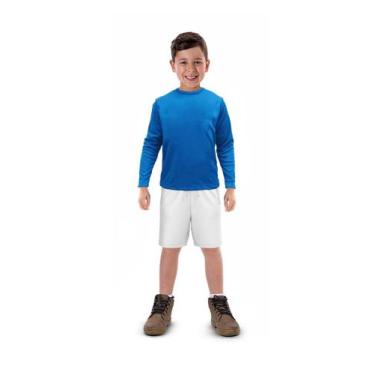 Imagem de Camisa Longa Infantil Moda Praia Uv 50 Térmica Azul Turquesa - Everest