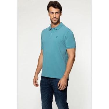 Imagem de Camisa Polo Guess Silk Gola Azul-Masculino