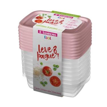 Imagem de Kit 8 Potes Herméticos 280ml Tampa P/ Armazenar Organizar Alimentos Fr