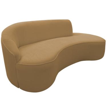 Imagem de Sofá Curvo 02 Lugares 150cm Eron Braço Direito Bouclé Camel - Nexta Casa