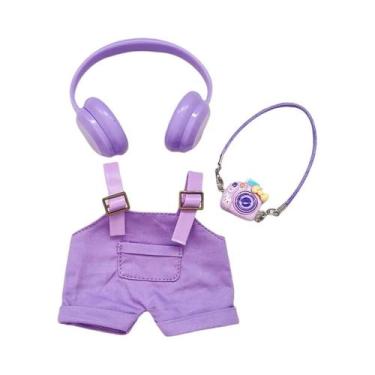Imagem de Conjunto De Roupa Para Boneca Labubu De 15-17cm: Fone De Ouvido, Macac
