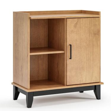 Imagem de Buffet Aparador Noble Rústico 1 Porta 0 Gavetas Madeira Maciça 80CM Carvalho Preto