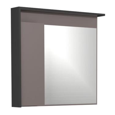 Imagem de Espelheira para Banheiro Jessé 80CM MDF com Espelho Retangular Fixada na Parede 80CM Preto