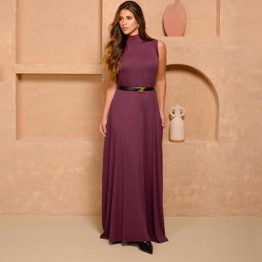 Imagem de Vestido Longo Nayana - Malha Premium Bordô-Feminino