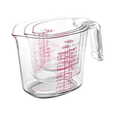 Imagem de Conjunto De Copos Medidores Transparentes Empilháveis 1Copo 2Copos 4Co