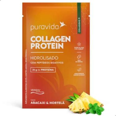 Imagem de Collagen Protein Hidrolisado 40g Caixa 10 Sachês Pura Vida, Abacaxi e 