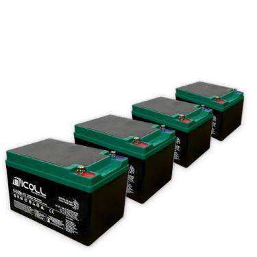Imagem de kit 4 Baterias De Clico Profundo Chumbo Nicoll 12V 16AH Para Scooter B