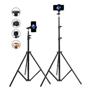 Imagem de Tripe Pedestal Profissional 2 Metros Para Celular Camera Web - Congrat