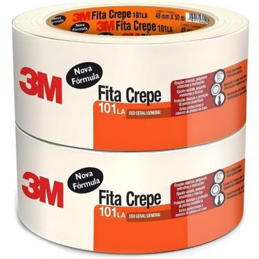Imagem de Kit 2 Fita Crepe Branca 48mm X 50m Rolo Resistente Para Pintura 101LA 3M
