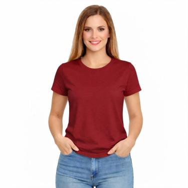 Imagem de Camiseta Feminina Algodão Básica Casual Confortável Dia a Dia-Feminino