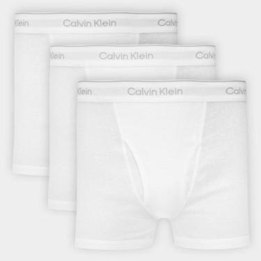 Imagem de Kit Cueca Boxer Calvin Klein Brief Masculina - 3 Peças, Branco, GG