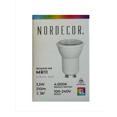 Imagem de 10x Lâmpada Led Dicroica MR11 3,5W IRC 95 Luz Neutra 4000k - NORDECOR