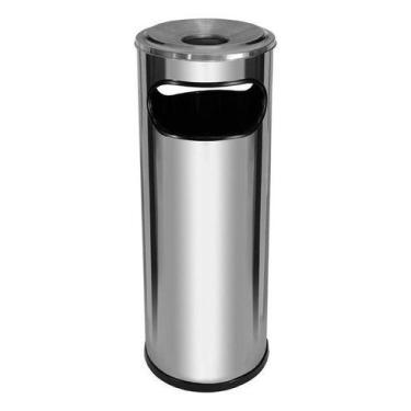 Imagem de Cinzeiro Lixeira Em Aço Inox Com Aro Em Aluminio 30l - jsn
