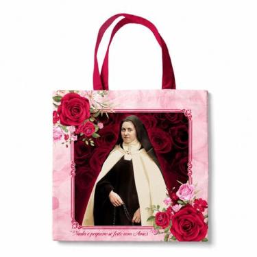 Imagem de Bolsa Sacola Tecido Ecobag Santa Teresinha Rosa - Loja Mãe Aparecida