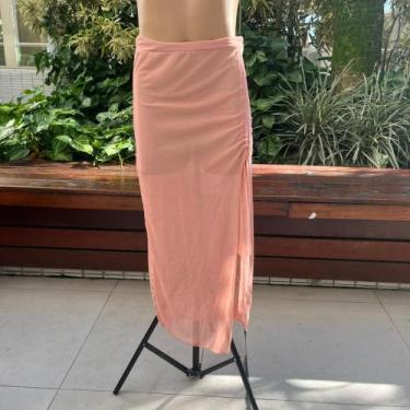 Imagem de Saia Casual Saida de Praia Tule Rosa - Sem Marca