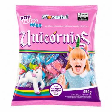 Imagem de PIRULITO FLORESTAL POP TATTOO UNICORNIO 450g ALGODÃO DOCE