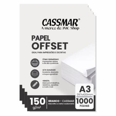 Imagem de Papel Offset 150g A3 297x420mm Cor Branco 1000fls - Cassmar
