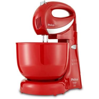 Imagem de Batedeira de Mão Philco Paris Duo Mixer Turbo 4L 350W 4 Velocidades Vermelho