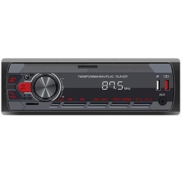 Imagem de Receptor de rádio FM estéreo para carro de mídia digital Bluetooth single Din com controle de aplicativo porta dupla USB/AUX-in/SD Card