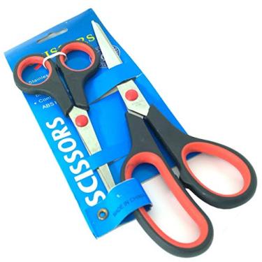 Imagem de Tesoura para Corte de Papel Tecidos Cabelo Kit com 2 Unidades