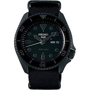 Imagem de Relógio automático masculino Seiko com pulseira de nylon preto - SRPD79