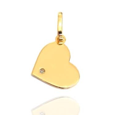 Imagem de Pingente Coração De Lado Em Ouro 18K Com Diamante - Agaprime Joias
