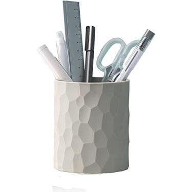 Imagem de Suporte de caneta, estilo nórdico suporte de lápis à prova d'água de silicone para mesa simples e moderno minimalista organizador de maquiagem multifuncional material de escritório para casa, crianças e escola (Cinza)