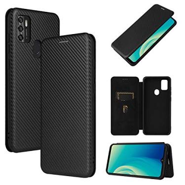 Imagem de YUNCHAO Caixa de telefone Para ZTE Lâmina A7S 2020 Fibra de Carbono Textura Magnética Flip Horizontal TPU + PC + Caixa de Couro PU com Slot para Cartão capa para celular