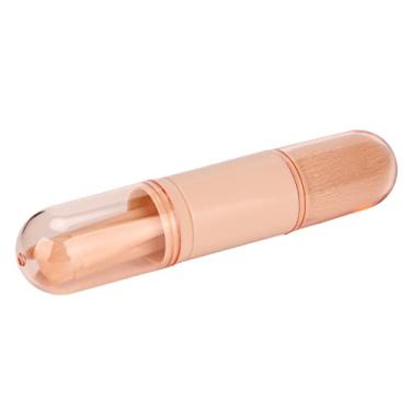 Imagem de Conjunto de pincéis de maquiagem pequeno, pincel de maquiagem telescópico 4 em 1 pincel fino e macio para pó solto para uso em viagens