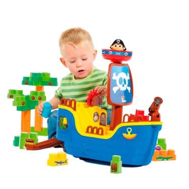 Imagem de Blocos De Montar Baby Land Navio Pirata 30 Blocos - Cardoso