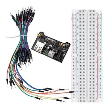 Imagem de Kit Protoboard 830 Com Regulador De Tensão E Jumper 65 Fios