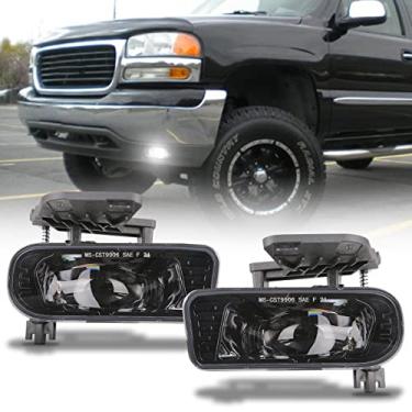Imagem de Luzes de neblina para projetor de LED compatíveis com 1999-2002 GMC Sierra 2000-2006 GMC Yukon Pickup Truck Fog Light Reposição DOT Aprovado -Clear Lens