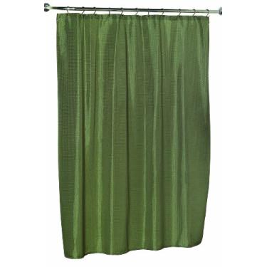 Imagem de Carnation Home Fashions Cortina de chuveiro 100% poliéster tecido maquinetado 178 x 182 cm, padrão, Lauren, sálvia