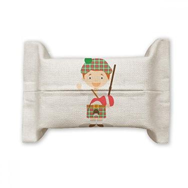 Imagem de Bolsa de linho de algodão com desenho animado da Escócia