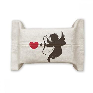 Imagem de Bolsa de linho de algodão com estampa de coração do anjo do Cupido