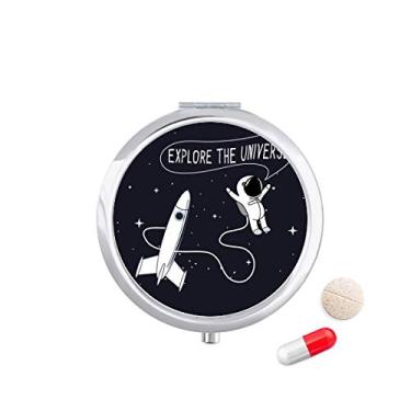 Imagem de Estojo de comprimidos de viagem espacial Universo e alienígena com bolso para remédios