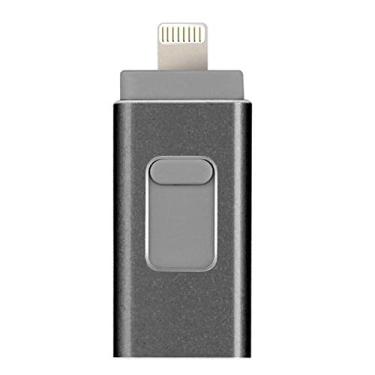 Imagem de Pen Drive USB 3 em 1, pen drive USB, multifunções e transmissão de alta velocidade, flash USB 3.0 OTG Memory Stick para telefones iPhone/iPad/Android (128 GB, preto)