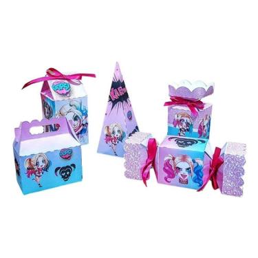 Imagem de Kit Festa Alerquina Lembrancinhas Festa Facil Papelaria infantil decoração