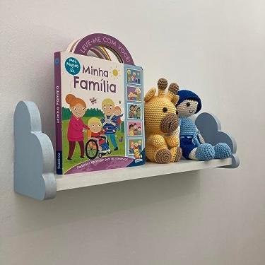 Imagem de Prateleira nuvem colorida decoração quarto infantil 45cm Cor:Azul