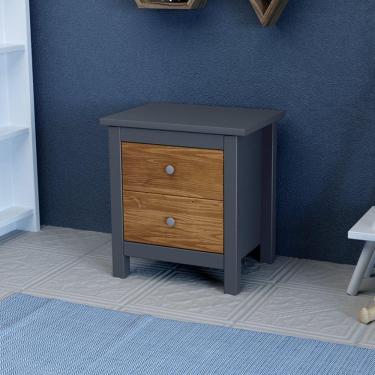 Imagem de Mesa de Cabeceira 2 Gavetas Parpinelli Cinza/Cera