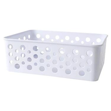 Imagem de Cesto Caixa Organizadora Multiuso Rattan Armário Cozinha Despensa Banheiro Livros Pequena 19 x13,8 x 6,5cm