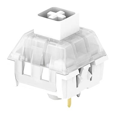 Imagem de DRAOZA Kailh Box Switch branco para teclado mecânico de jogos com placa de 3 pinos montada/RGB/SMD à prova d'água MX interruptor de alavanca (72 peças, branco