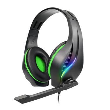 Imagem de HEADSET GAMER GANK PRETO E VERDE ESTEREO LED DRIVER 40 MM CABO 1,8 M LETRON