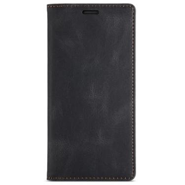 Imagem de PuRoxx Capa flip para Google Pixel 8 Pro/Pixel 8/Pixel Fold, fecho magnético, capa carteira retrô de couro fosco com compartimento para cartão com bloqueio de RFID, preta, dobra de pixel