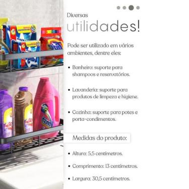 Imagem de Prateleira De Banheiro Premium Porta Shampoo Sabonete Condicionadores