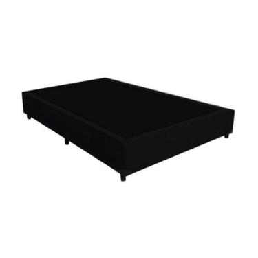 Imagem de Cama Box Casal 1,38 X 1,88 X 0,32 Premium Tecido Sintético Preto - Mas