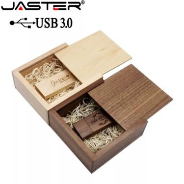 Imagem de Jaster pendrive de nogueira  usb 3.0  madeira de bordo  álbum de fotos  usb  caixa  64gb  16gb